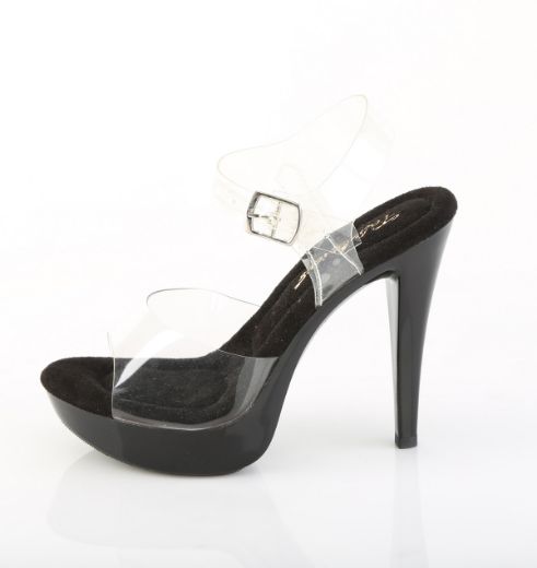 Product image of Fabulicious COCKTAIL-508 Clr/Blk 5 Inch Heel 1 Inch PF Ankle Strap Sandal