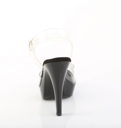 Product image of Fabulicious COCKTAIL-508 Clr/Blk 5 Inch Heel 1 Inch PF Ankle Strap Sandal