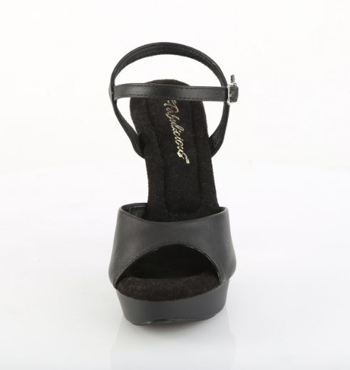 Product image of Fabulicious COCKTAIL-509 Blk Faux Leather/Blk Matte 5 Inch Heel 1 Inch PF Ankle Strap Sandal