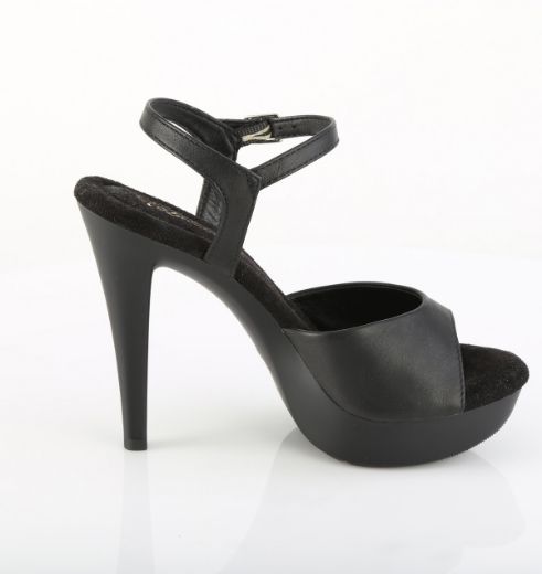 Product image of Fabulicious COCKTAIL-509 Blk Faux Leather/Blk Matte 5 Inch Heel 1 Inch PF Ankle Strap Sandal