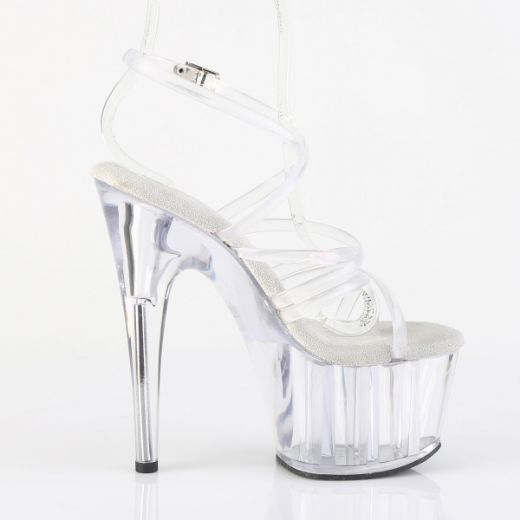 Product image of Pleaser ADORE-706 Clr/Clr 7 Inch Heel 2 3/4 Inch PF Criss Cross Ankle Strap Sandal