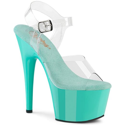 Product image of Pleaser ADORE-708 Clr/Aqua 7 Inch Heel 2 3/4 Inch PF Ankle Strap Sandal