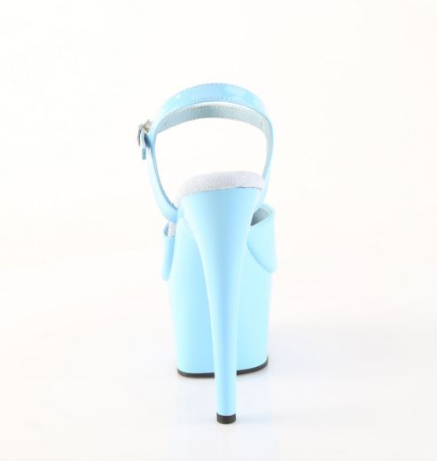 Product image of Pleaser ADORE-709 B. Blue Pat/B. Blue 7 Inch Heel 2 3/4 Inch PF Ankle Strap Sandal