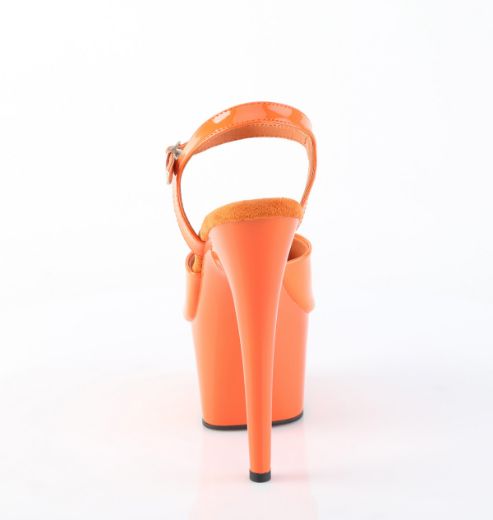 Product image of Pleaser ADORE-709 Orange Pat/Orange 7 Inch Heel 2 3/4 Inch PF Ankle Strap Sandal