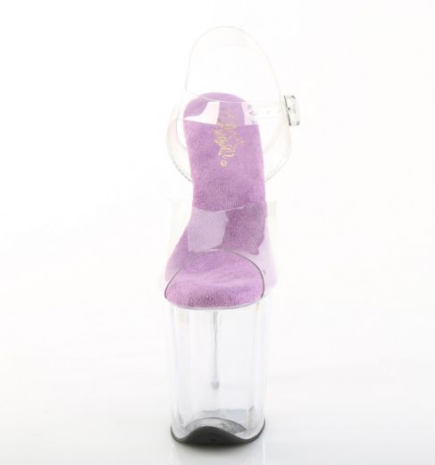 Product image of Pleaser FLAMINGO-808 Clr-Lavender/Clr 8 Inch Heel 4 Inch PF Ankle Strap Sandal