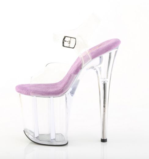 Product image of Pleaser FLAMINGO-808 Clr-Lavender/Clr 8 Inch Heel 4 Inch PF Ankle Strap Sandal