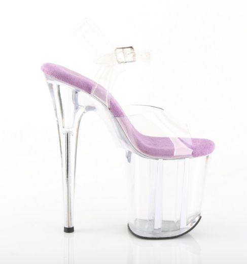 Product image of Pleaser FLAMINGO-808 Clr-Lavender/Clr 8 Inch Heel 4 Inch PF Ankle Strap Sandal