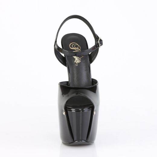 Product image of Pleaser JUBILANT-09 Blk Pat 7 Inch Heel 3 Inch Concealed PF Ankle Strap Sandal