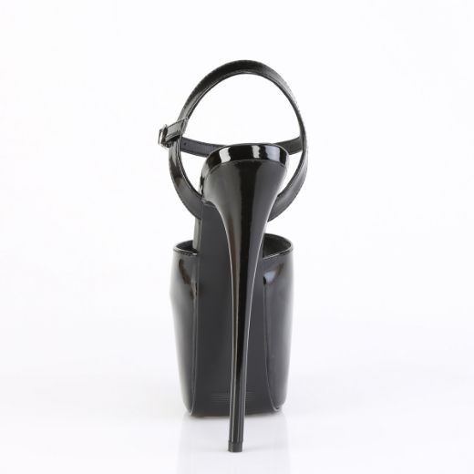 Product image of Pleaser JUBILANT-09 Blk Pat 7 Inch Heel 3 Inch Concealed PF Ankle Strap Sandal