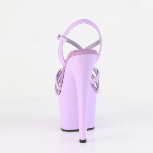 Product image of Pleaser ADORE-713 Lavender Pat/Lavender 7 Inch Heel 2 3/4 Inch PF Criss Cross Strap Sandal