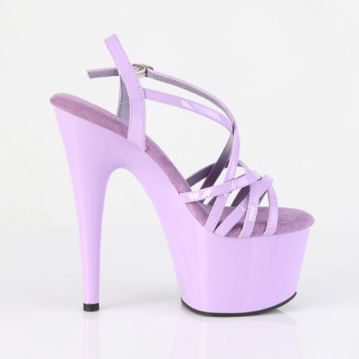 Product image of Pleaser ADORE-713 Lavender Pat/Lavender 7 Inch Heel 2 3/4 Inch PF Criss Cross Strap Sandal