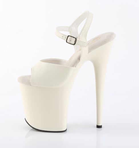 Product image of Pleaser FLAMINGO-809 Off-Wht Faux Leather/Off-Wht Matte 8 Inch Heel 4 Inch PF Ankle Strap Sandal