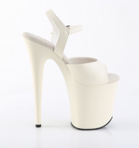 Product image of Pleaser FLAMINGO-809 Off-Wht Faux Leather/Off-Wht Matte 8 Inch Heel 4 Inch PF Ankle Strap Sandal