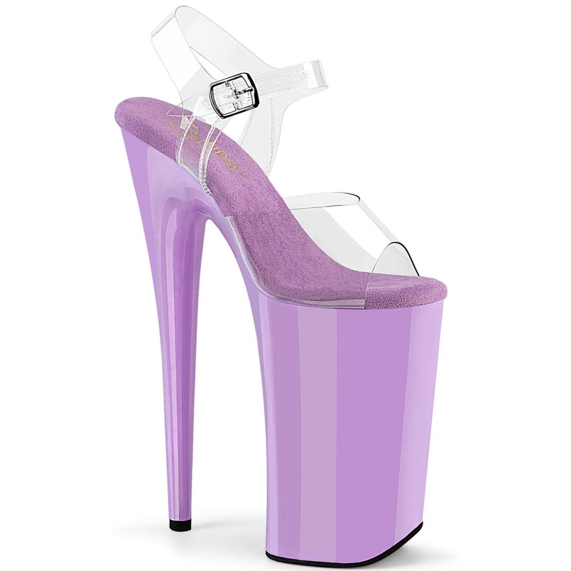 Product image of Pleaser BEYOND-008 Clr/Lavender 10 Inch Heel 6 1/4 Inch PF Ankle Strap Sandal