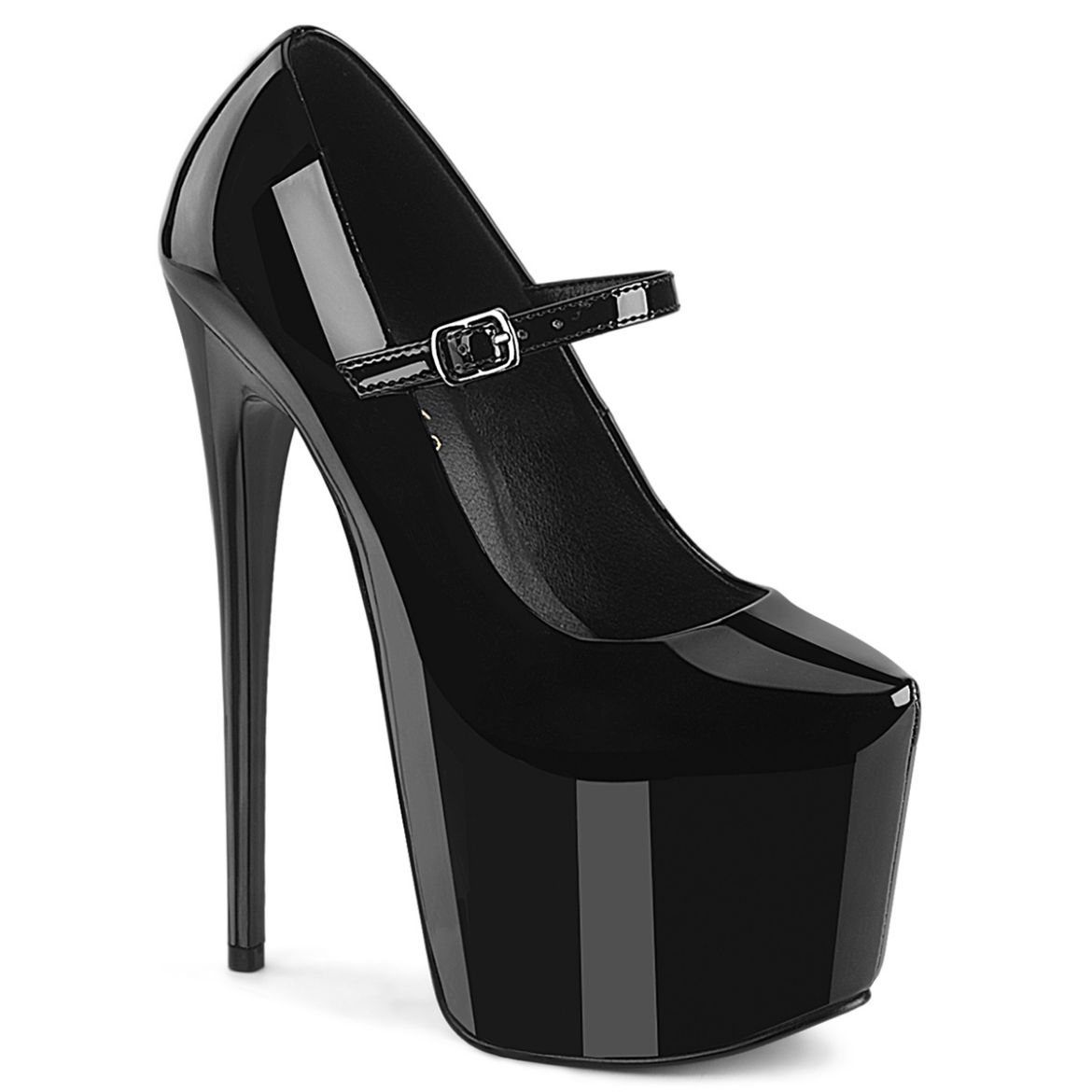 Product image of Pleaser JUBILANT-28 Blk Pat 7 Inch Heel 3 Inch Concealed PF Mary Jane Pump