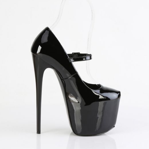 Product image of Pleaser JUBILANT-28 Blk Pat 7 Inch Heel 3 Inch Concealed PF Mary Jane Pump