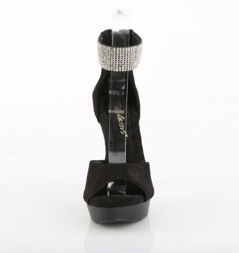 Product image of Fabulicious COCKTAIL-525 Blk Faux Suede/Blk Matte 5 Inch Heel 1 Inch PF d'Orsay Sandal w/RS Back Zip