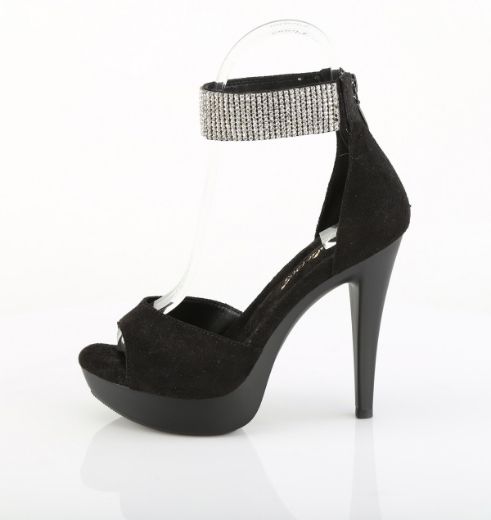 Product image of Fabulicious COCKTAIL-525 Blk Faux Suede/Blk Matte 5 Inch Heel 1 Inch PF d'Orsay Sandal w/RS Back Zip