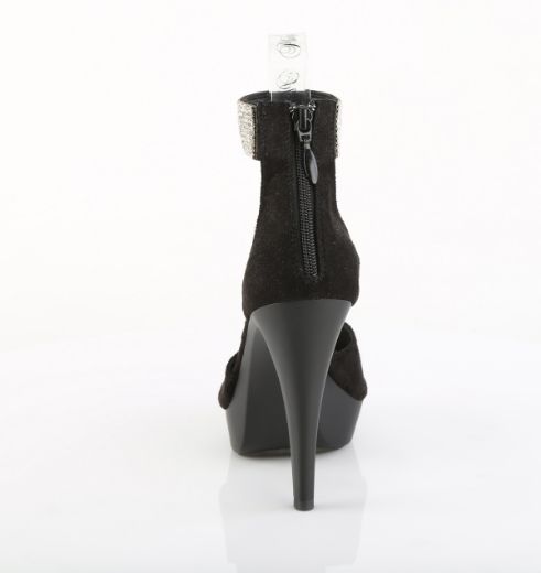 Product image of Fabulicious COCKTAIL-525 Blk Faux Suede/Blk Matte 5 Inch Heel 1 Inch PF d'Orsay Sandal w/RS Back Zip