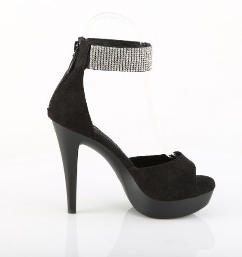 Product image of Fabulicious COCKTAIL-525 Blk Faux Suede/Blk Matte 5 Inch Heel 1 Inch PF d'Orsay Sandal w/RS Back Zip