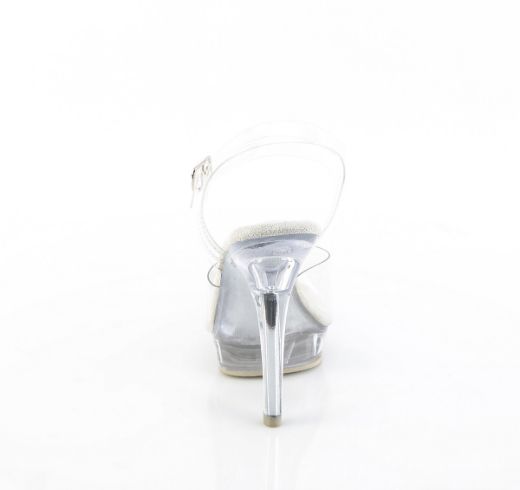 Product image of Fabulicious LIP-108 Clr/Clr 5 Inch Heel 3/4 Inch PF Ankle Strap Sandal