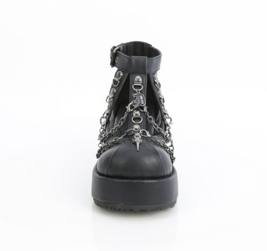 Product image of Demoniacult CUBBY-28 Blk Vegan Leather 2 3/4 Inch Platform Cage Shoe