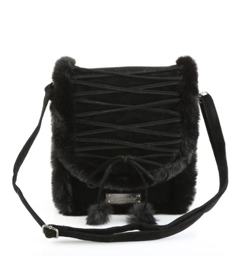Product image of Demoniacult HB-663 BLK FAUX SUEDE-FAUX FUR Faux Suede & Fur Crossbody 20x24x8 cm Bag