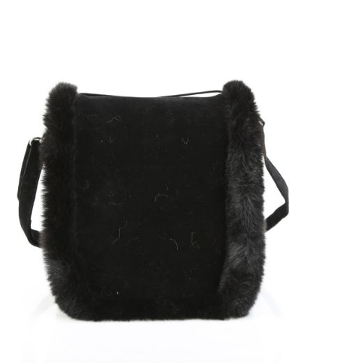 Product image of Demoniacult HB-663 BLK FAUX SUEDE-FAUX FUR Faux Suede & Fur Crossbody 20x24x8 cm Bag