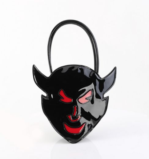 Product image of Demoniacult HB-112 Blk-Red Patent Patent Devil Head Handbag 23x25x13 cm