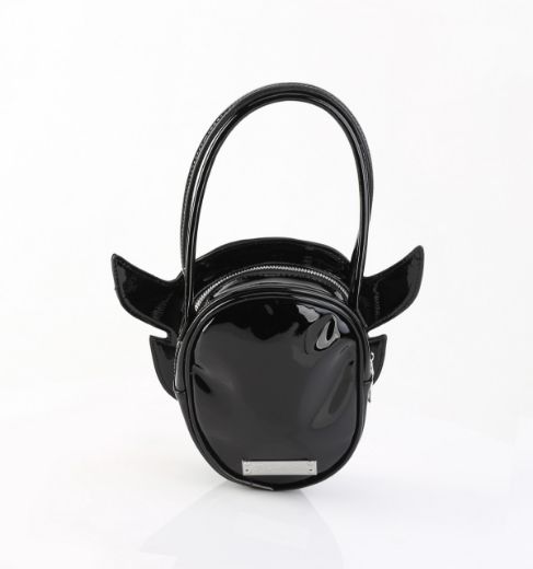 Product image of Demoniacult HB-112 Blk-Red Patent Patent Devil Head Handbag 23x25x13 cm