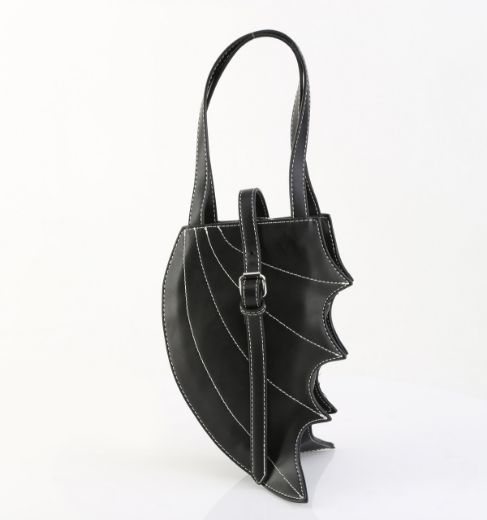 Product image of Demoniacult HB-215 Blk Vegan Leather Faux Leather Batwing Handbag 25x18x5 cm