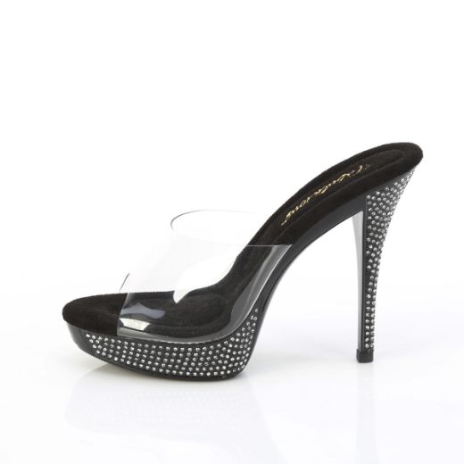 Product image of Fabulicious ATHENA-501 Clr/Blk 5 Inch Heel 1 Inch PF Slide w/RS