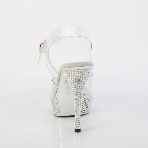 Product image of Fabulicious ATHENA-508 Clr/Slv Chrome 5 Inch Heel 1 Inch PF Ankle Strap Sandal w/RS