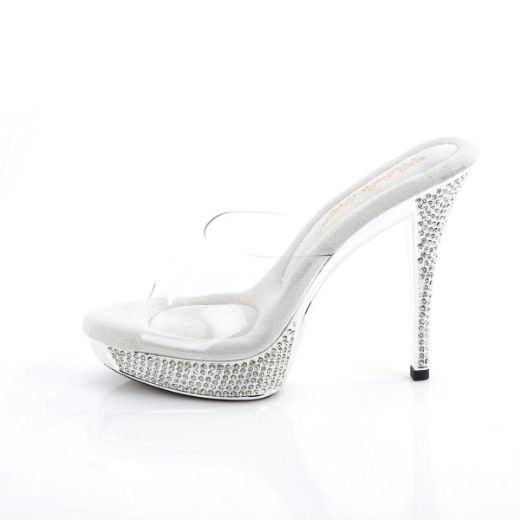 Product image of Fabulicious ATHENA-501 Clr/Slv Chrome 5 Inch Heel 1 Inch PF Slide w/RS